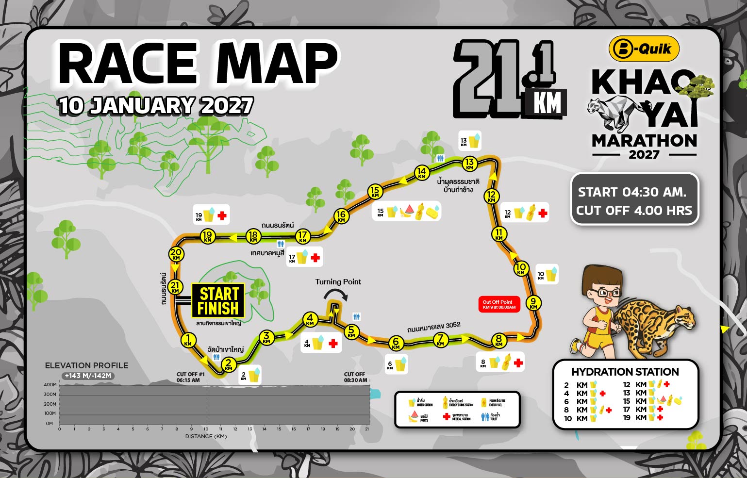 21.1KM Half Marathon Course Map