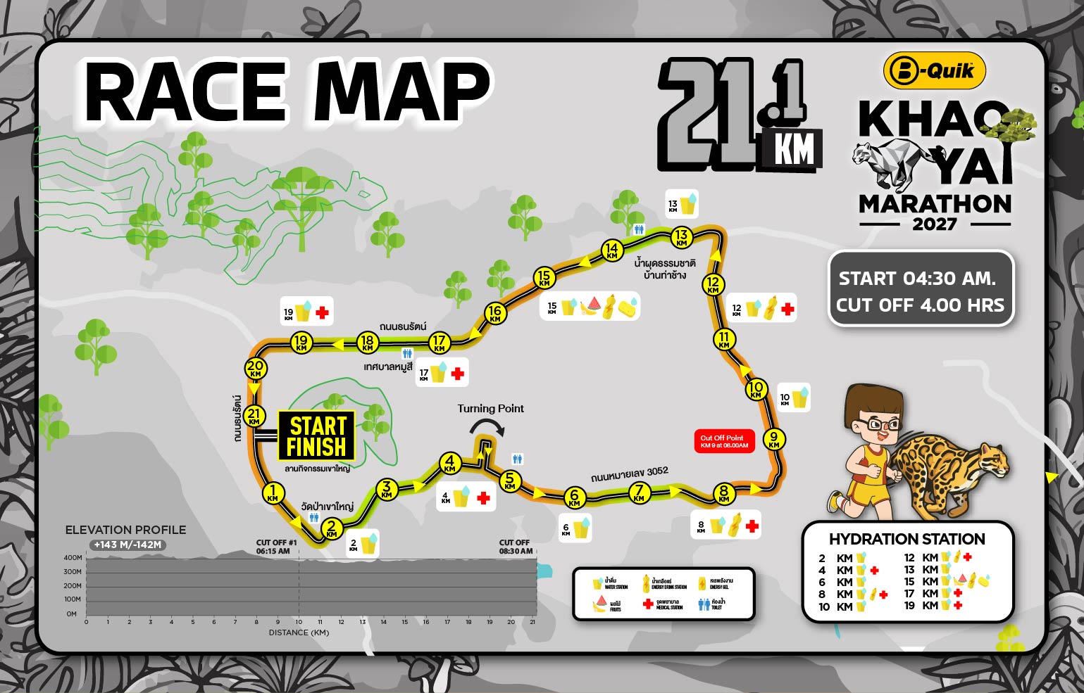 21.1KM Half Marathon Course Map
